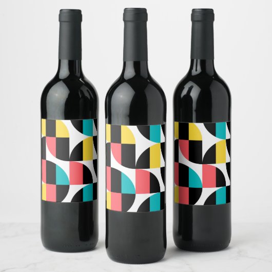 Städtisches, trendiges, farbenfrohes, modernes gra weinetikett (Flaschen)
