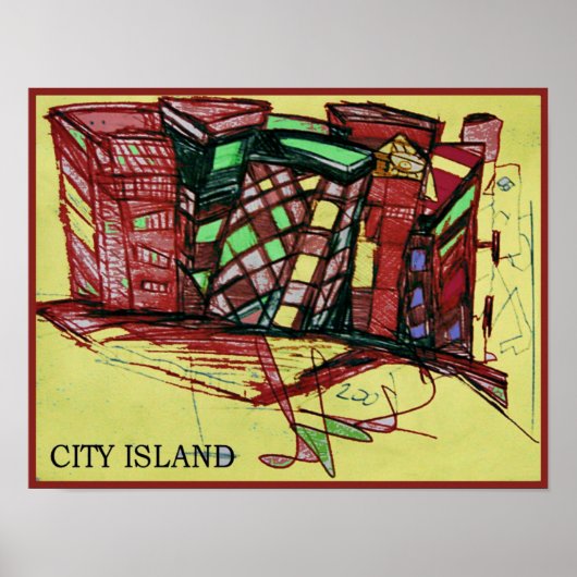STADTISLAND rot Poster (Vorne)