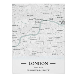 Stadtkarte im klassischen Stil von London, England Poster