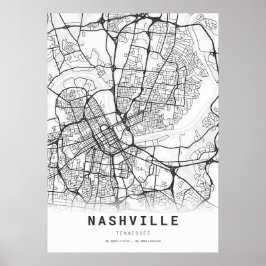 Stadtkarte Nashville Poster
