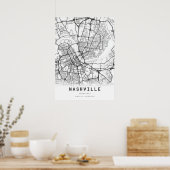 Stadtkarte Nashville Poster (Küche)