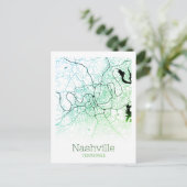 Stadtkarte Nashville Postkarte (Stehend Vorderseite)