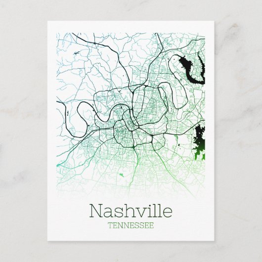 Stadtkarte Nashville Postkarte (Vorderseite)
