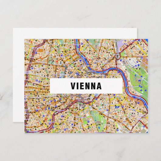 STADTKARTE POSTCARDS in Wien Postkarte (Vorne/Hinten)