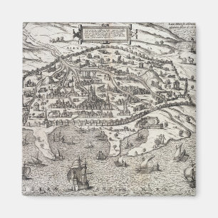 Stadtkarte von Alexandria in Ägypten, c.1625 Magnet