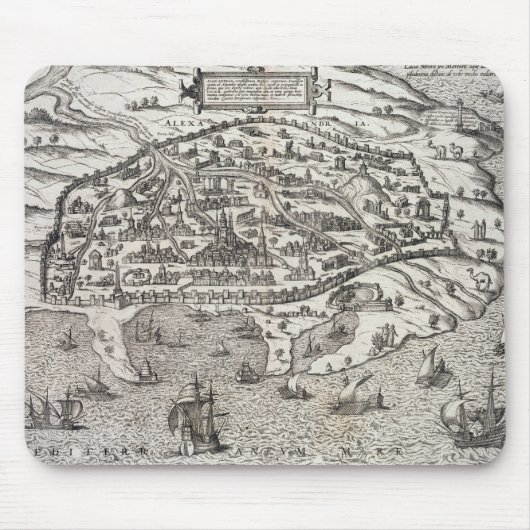 Stadtkarte von Alexandria in Ägypten, c.1625 Mousepad (Vorne)
