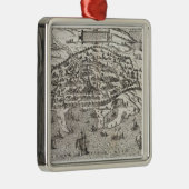 Stadtkarte von Alexandria in Ägypten, c.1625 Silbernes Ornament (Rechts)