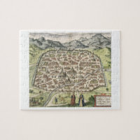 Stadtkarte von Damaskus, Syrien, 1620 (Stich)