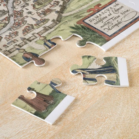 Stadtkarte von Damaskus, Syrien, 1620 (Stich) Puzzle (Seite)