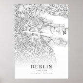 Stadtkarte von Dublin Poster (Vorne)