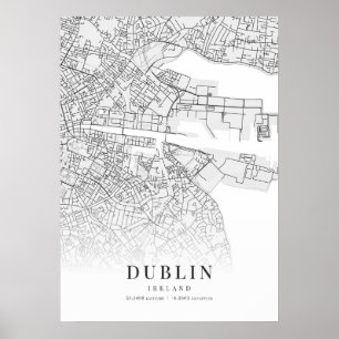 Stadtkarte von Dublin Poster