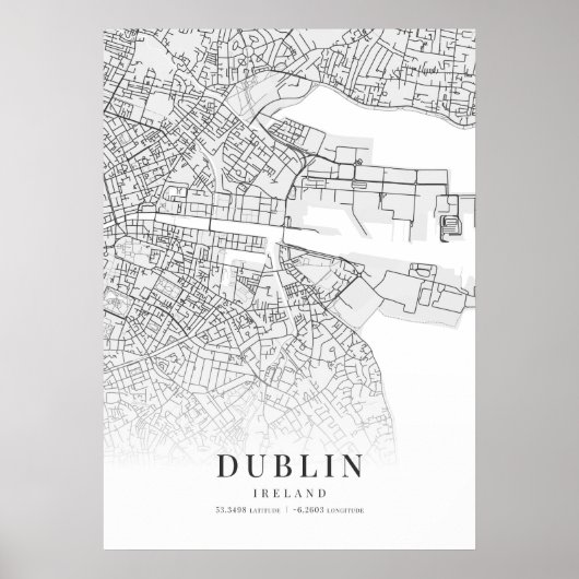 Stadtkarte von Dublin Poster (Vorne)