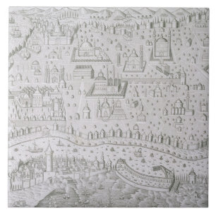 Stadtkarte von Konstantinopele, die Türkei, c.165 Fliese