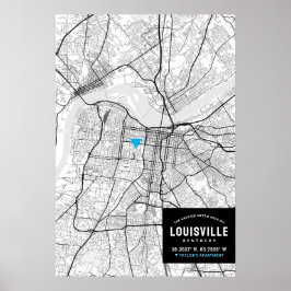 Stadtkarte von Louisville - Ihre Lage markieren Poster