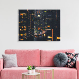 Stadtlandschaft auf Leinwand gedruckt und gespannt