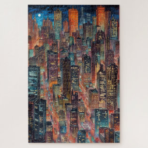 Stadtlandschaft bei Nacht Puzzle