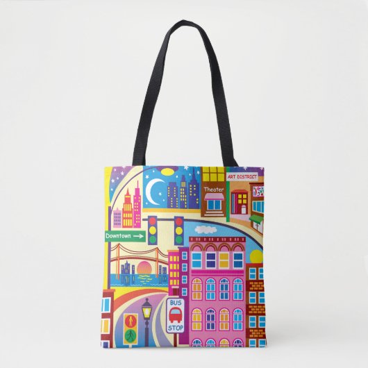 Stadtlandschaft Farben Tasche (Vorderseite)