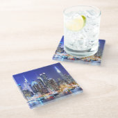 Stadtlandschaft Glasuntersetzer (Schrägansicht)