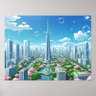 Stadtlandschaft Kunst Abstrakt Urban Architekturde Poster