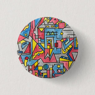 Stadtlandschaft-Moderne Bauhaus-Geometrische Wasse Button