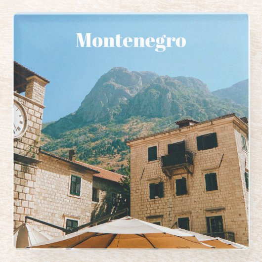 Stadtlandschaft Montenegro Glasuntersetzer (Vorderseite)