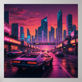 Stadtlandschaft Nachtblick Poster