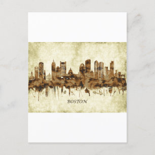 Stadtlandschaft von Boston Massachusetts Feiertagspostkarte