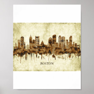 Stadtlandschaft von Boston Massachusetts Poster