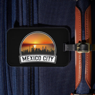 Stadtlandschaft von Mexico City im Vintage-Look be Gepäckanhänger