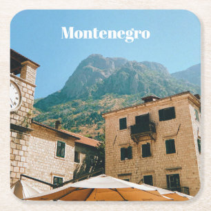 Stadtlandschaft von Montenegro Rechteckiger Pappuntersetzer