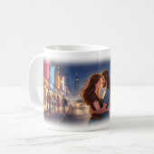 Stadtliebe und Nachtleben Träume Poster Kaffeetasse (Vorderseite Links)