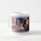 Stadtliebe und Neon-Nächte Poster Kaffeetasse (Vorderseite Links)