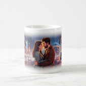 Stadtliebe und Neon-Nächte Poster Kaffeetasse (Mittel)
