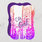 StadtMädchenkarte Einladung (Vorne/Hinten)