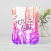 StadtMädchenkarte Einladung (Stehend Vorderseite)