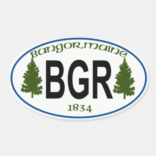 Stadtmarke "Bangor maor" Ovaler Aufkleber (Vorderseite)