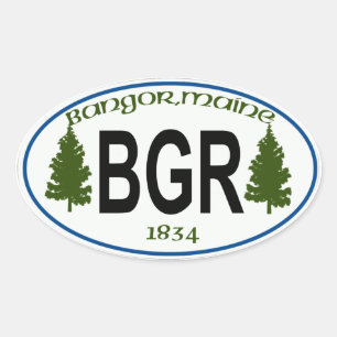 Stadtmarke Bangor Ovaler Aufkleber