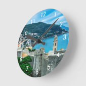 Stadtmauer von Dubrovnik Runde Wanduhr (Winkel)