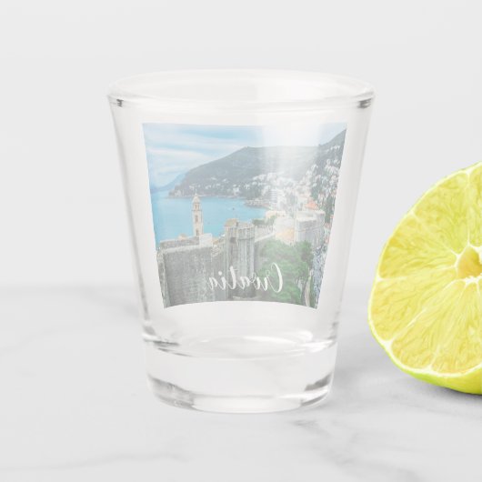 Stadtmauer von Dubrovnik Schnapsglas (Rückseite)