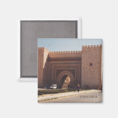 Stadtmauern und Tor von Meknes Magnet (Vorderseite/Rückseite)