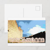 Stadtmauern von Carcassonne Postkarte (Vorne/Hinten)