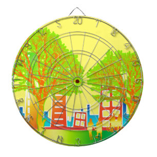 Stadtmensch-Regenbogen-buntes Schicksal Dartscheibe
