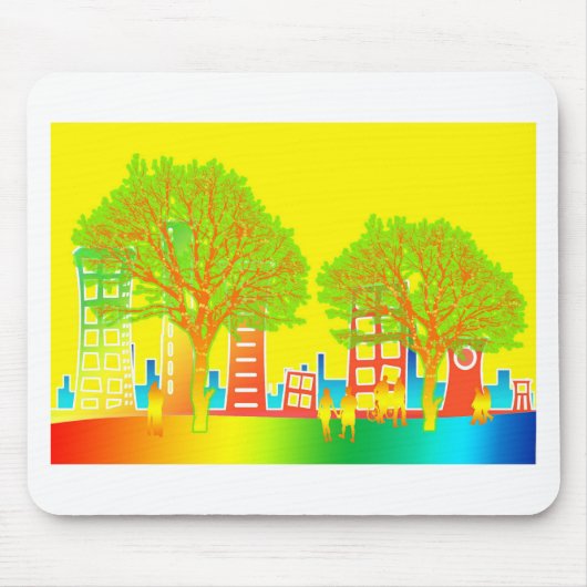 Stadtmensch-Regenbogen-buntes Schicksal Mousepad (Vorne)
