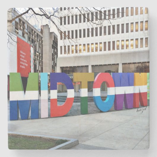 Stadtmitte-Atlanta-Zeichen, Untersetzer (Vorderseite)