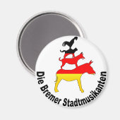 Stadtmusiker Bremens Magnet (Vorderseite/Rückseite)