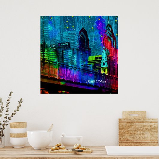 Stadtnacht Poster (Küche)