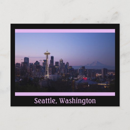 Stadtnacht von Seattle Washington Postcard Postkarte (Vorderseite)