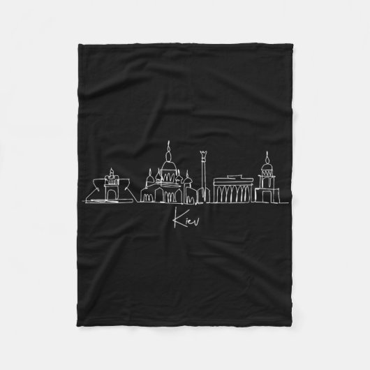 Stadtpanorama Kiew Ukraine Fleecedecke (Vorderseite)