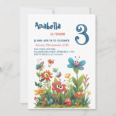 Stadtpark I Niedlich Graskreaturen Geburtstagspart Einladung (Vorderseite)