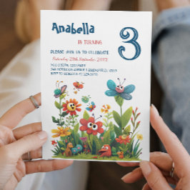 Stadtpark I Niedlich Graskreaturen Geburtstagspart Einladung